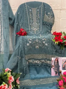 Elan Festive Chiffon Embroidered Salwar Kameez