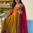 Olive_Mustard_Vichitra_Silk_Jacquard_Woven_Anarkali_Kurta_With_Soft_Net_Dupatta_For_Women_J8EX1EMUK0_2026-01-07_1